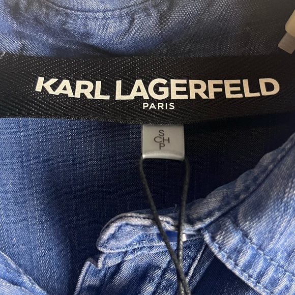 KARL LAGERFELD PARIS Embellished Denim Shirt main image 1